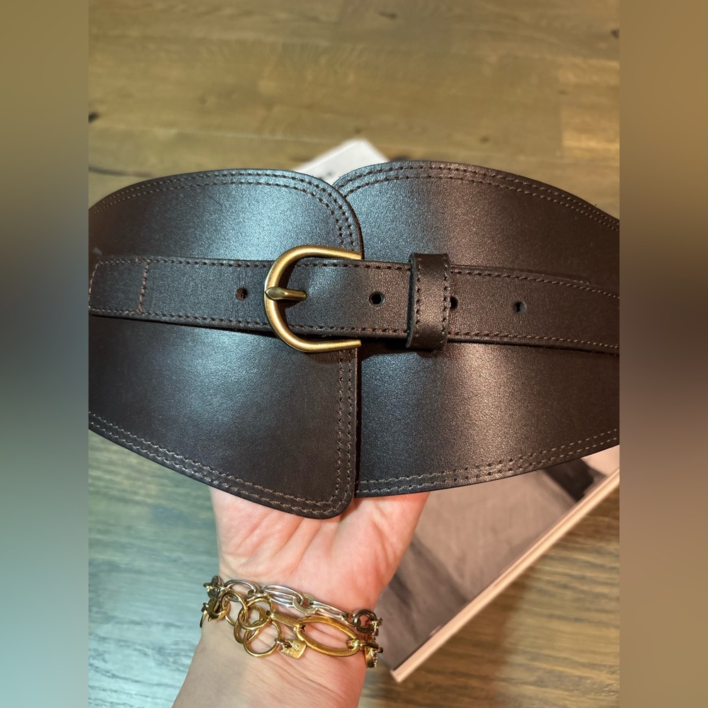 Banana Republic Womens Dark Brown Wide Leather Waist Belt XXL - Picture 16 of 16